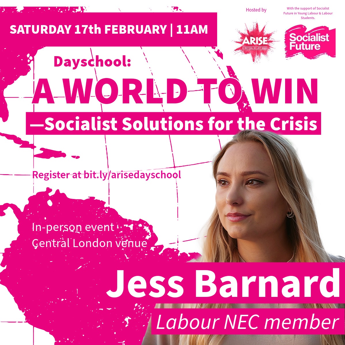 A World to Win - Socialist Solutions to the Crisis 📣🚩 The Arise Festival Day School takes place on Feb 17th - with a range of powerful voices from across our movement including… Ryvka Barnard @PSCupdates, @nabeelamowlana, @hidschow @debtjustice & @JessicaLBarnard! (1/2)