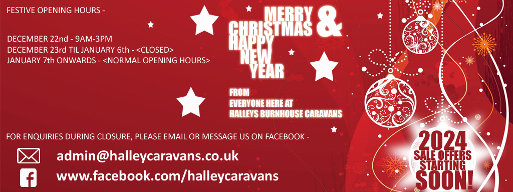 Our Festive opening hours below...

We'll be available via the contact details listed while closed so if anyone needs to get in touch, please don't hesitate to.