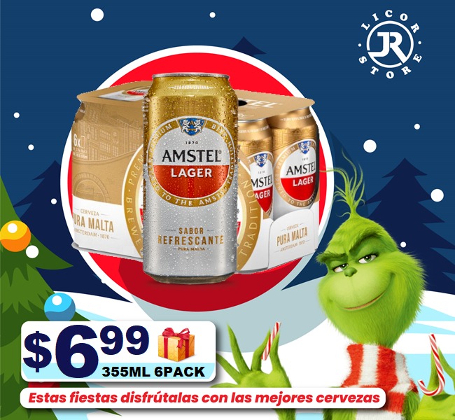 jrlicorstore's tweet photo. #Amstel 🍺 Sixpack $6.⁹⁹ 🍻
 355ml 3.7% Vol. Alc.
#navidad en @jrlicorstore 
Estas fiestas disfrutalas con las mejores cervezas 🍺🎄☃️🎅🏻
WhatsApp 0960696200 https://t.co/uXnOXMYjyj https://t.co/cnxCLLbZxP