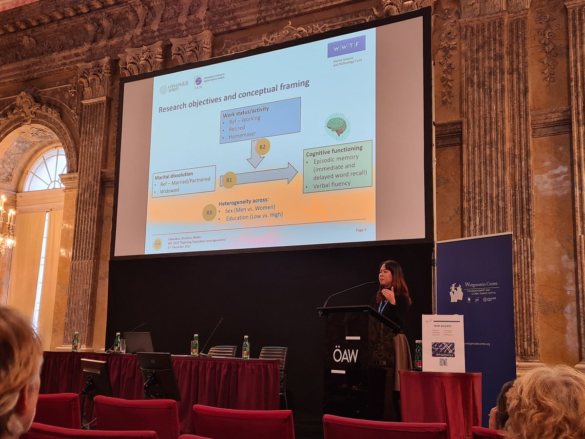 Insightful presentation by @mk_cabaraban on widowhood and cognitive functioning of older adults in Europe at #PopHet23. Looking forward to further findings as part of our @CHIAS_project together with PIs @webervienna & @ValeriaBordone