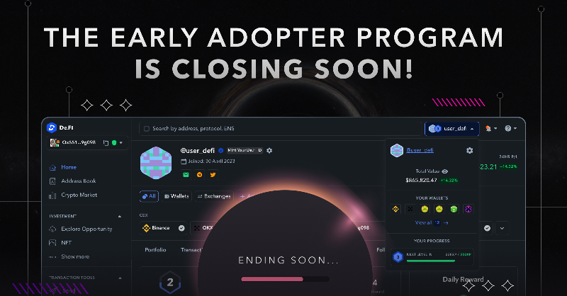 DeFi's tweet photo. 🚨 Web3 is famous for lucratively rewarding its early adopters!

The active users of Uniswap, Aptos, or Arbitrum have made a fortune!

@DeFi might be no different!

Few weeks left! Start your DeFi journey now! 👇
