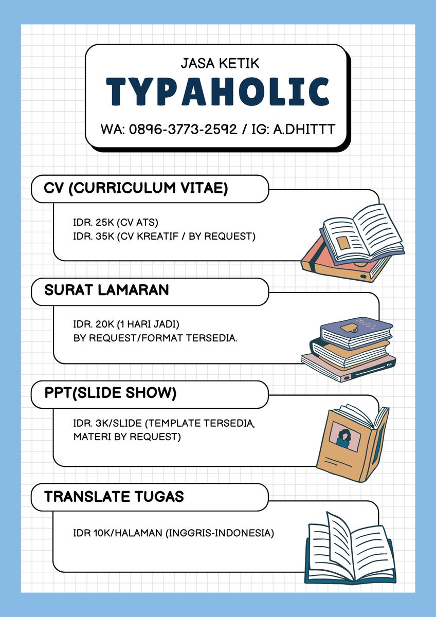 cheolnismmm's tweet image. 🌼TYPAHOLIC🌼

Jasa ketik / jasa pembuatan CV dan Surat Lamaran Kerja
#cv #suratlamaran #zonauangᅠᅠ #zonajajan