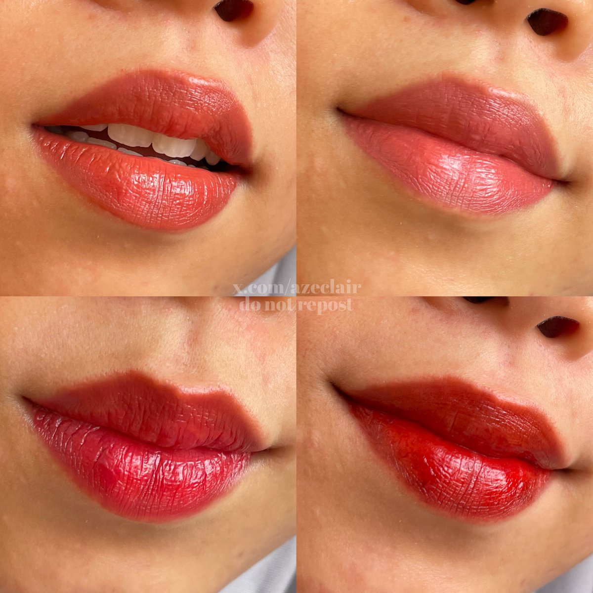 azeclair's tweet image. LIP TINT LUXCRIME TUH BAGUS YA😭🫵

aku suka dia tuh ringan dan enak diswipe nya. udah gitu langsung jadi satu gitu sama bibir. awet &amp;amp; stainnya cantik pula!

swatch satu persatu di thread ini yuk💋