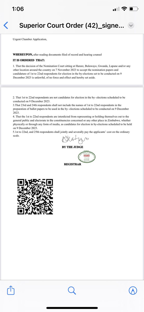 High Court says CCC candidates should be expunged from the ballot papers.