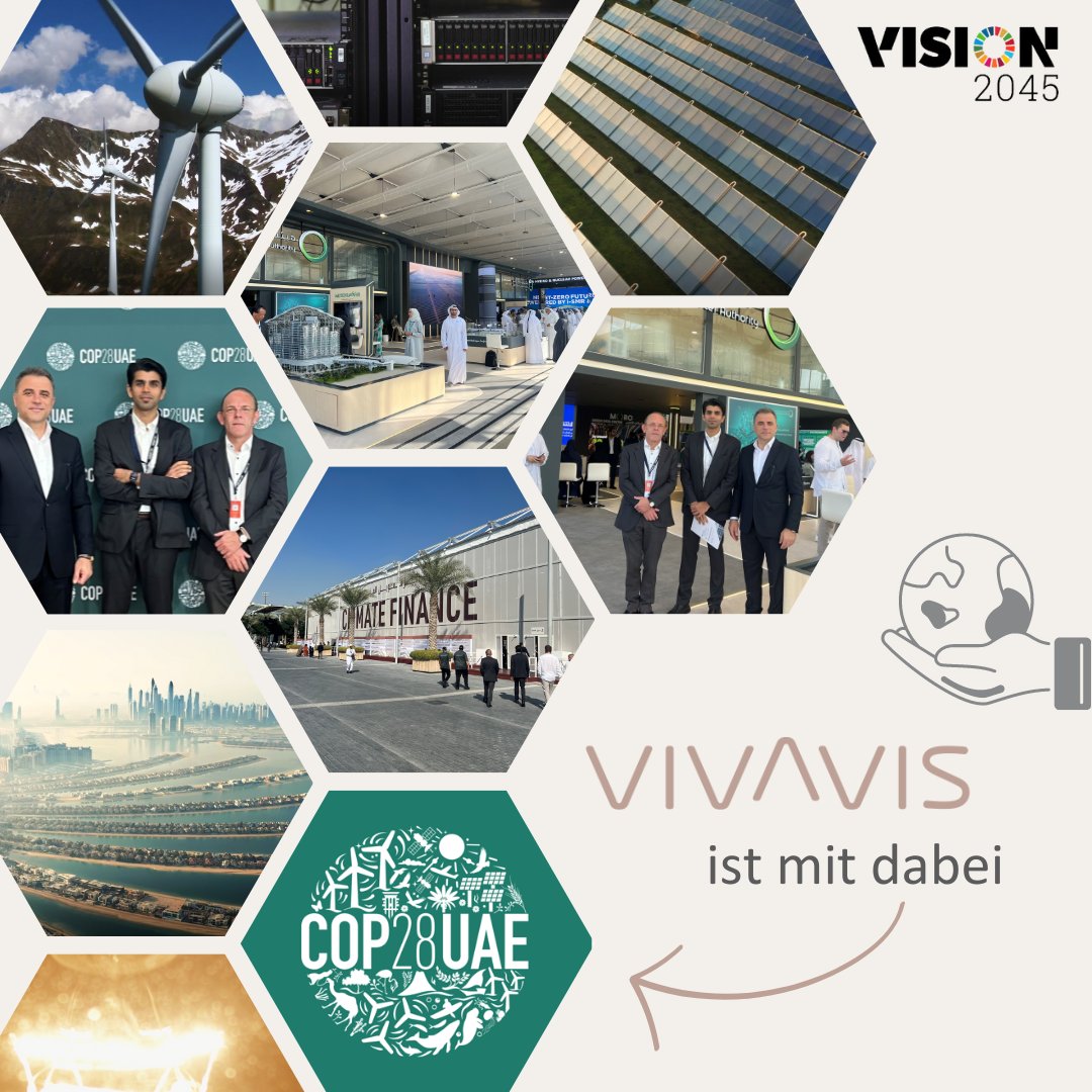 VIVAVIS_AG's tweet photo. Derzeit repräsentieren unsere Kollegen #VIVAVIS bei der #COP28 in Dubai. Im Rahmen unserer #VISION2045 Kampagne sind wir nicht nur als Teilnehmer präsent, sondern auch als aktive Beitragende mit einem inspirierenden Video. Wir freuen uns auf Ihr Feedback: https://t.co/qKlObhGjoR https://t.co/zAV47IcDEM