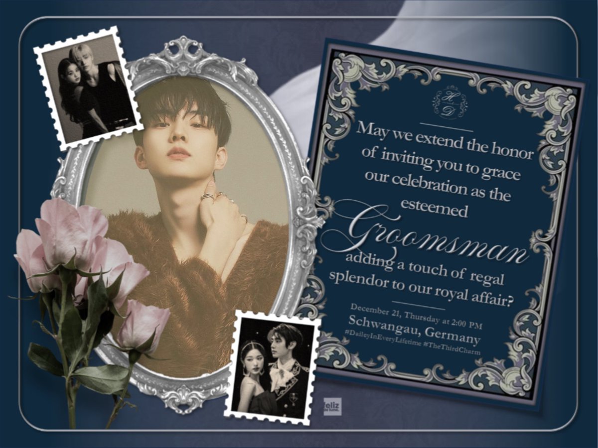 ㅤ ㅤ With utmost delight, I, Hayden, graciously accept the esteemed privilege of joining their royal highnesses' regal union as Groomsman on the 21st of December. #DaileyInEveryLifetime #TheThirdCharm︎ ︎ ︎ ㅤ