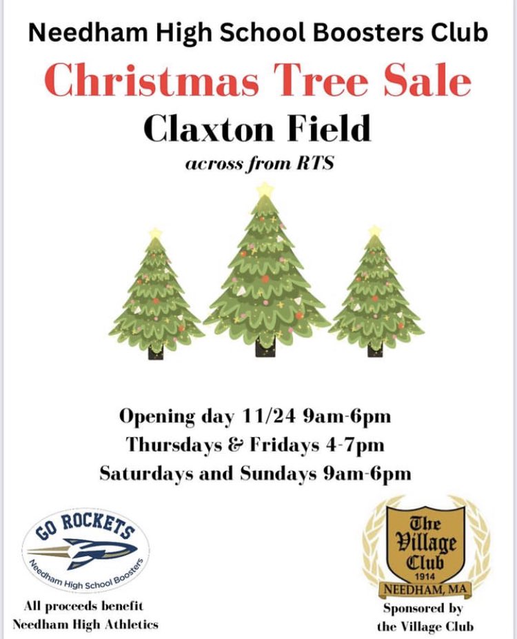 boosters_nhs's tweet photo. This is your weekend to get your Christmas tree! NHS athletes will
be working all weekend to help you find the perfect tree. Come support at Claxton Field! https://t.co/qsu6crcWFE