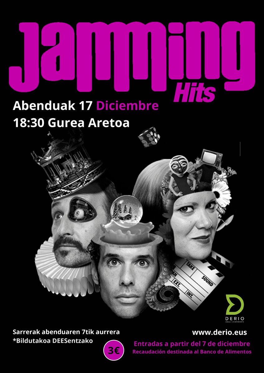 DeriokoUdala's tweet photo. 💥🎭 ¡El 17 de diciembre vuelve a Derio la divertidísima sesión de @jammingteatro, una nueva forma de hacer teatro! Única e irrepetible, ¿te lo vas a perder? 

🎟 Compra tu ENTRADA antes de que te quedes sin ella 👉 https://t.co/1W0viGYkAe

💚 #DerioCreceContigo https://t.co/SWVqXDtmUu