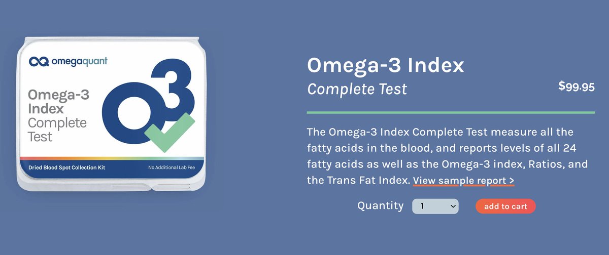 The blood concentration of fatty acids is an important biomarker for your overall health, especially heart health.

I recommend taking an OmegaQuant test - you should aim for an Omega-3 Index between 8-12%.

omegaquant.com/omega-3-index-…