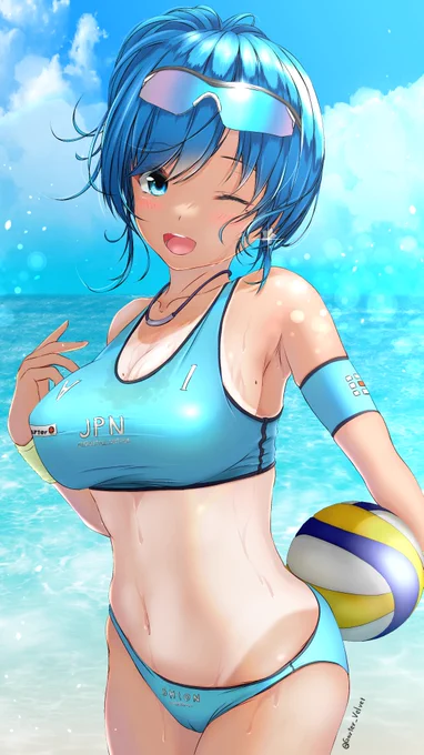 スポーティーで好きなやつです#くそ寒いので水着絵を貼る 