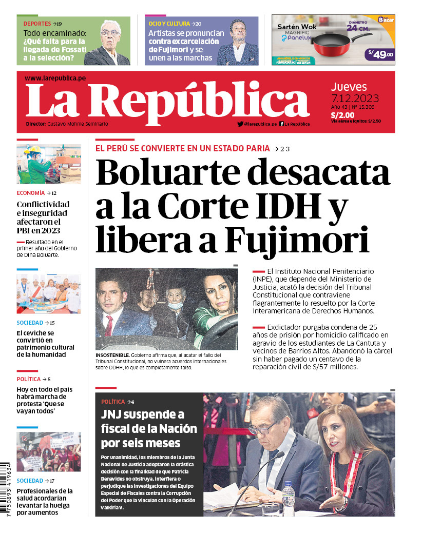 🗞 ¡Buenos días! 👋 Esta es nuestra portada de hoy, jueves 7 de diciembre de 2023 📰

➡️ Recuerda que también puedes leer nuestra versión impresa aquí: bit.ly/3Gt4PN7