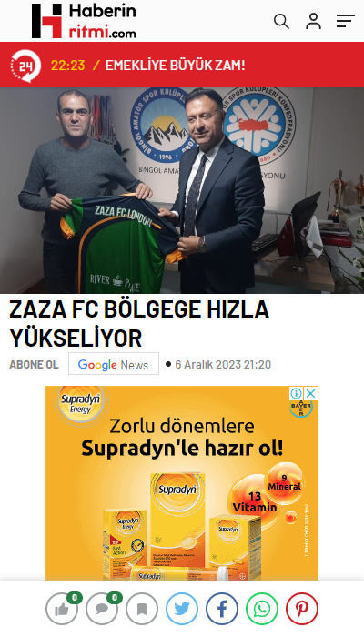 Medya Spotları Üzerimizde📰⚽

TRT Kürdi'nin ZAZA FC LONDON'a olan unutulmaz ziyareti, Bingöl ve Ankara basınında hak ettiği ilgiyi gördü. Bu özel anların geniş çapta tanınması bizleri onurlandırıyor. 

<a href="/TFF_Org/">TFF</a> <a href="/FeyziBerdibek1/">Feyzi Berdibek🇹🇷</a> <a href="/_cevdetyilmaz/">Cevdet Yılmaz</a>