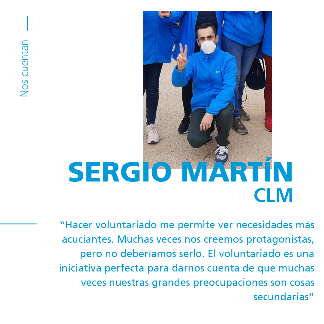 Con motivo del pasado #DíaInternacionalDeLosVoluntarios os queremos compartir hoy el testimonio de Sergio Martín donde destaca que el #Voluntariado le ha permitido ver una realidad distinta y que muchas de las preocupaciones que tenemos deberían ser secundarias.
#CABKAcciónSocial