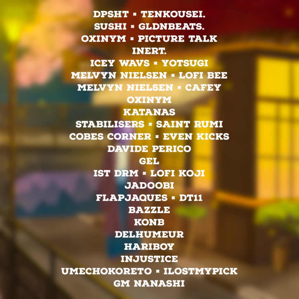 Japanolofi_R's tweet photo. 【Notice of Participating Artists】          
 
Asian Night Cafe(Compilation Album)
Japanolofi Records×Chill Space

@ChillSpace6 

Released on December 15

Pre-Save
https://t.co/KIPEQ372ns

Mentions will be made only on IG https://t.co/LauCHM7DLk