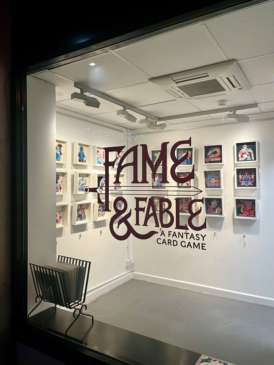 Have you visited @owendaveydraws Pop Up Shop? Owen has transformed the gallery into a world of illustration. You can also see Owen's passion project, Fame & Fable a fantasy inspired card game. Come and learn all about the game ahead of its Kickstarter launch next year!