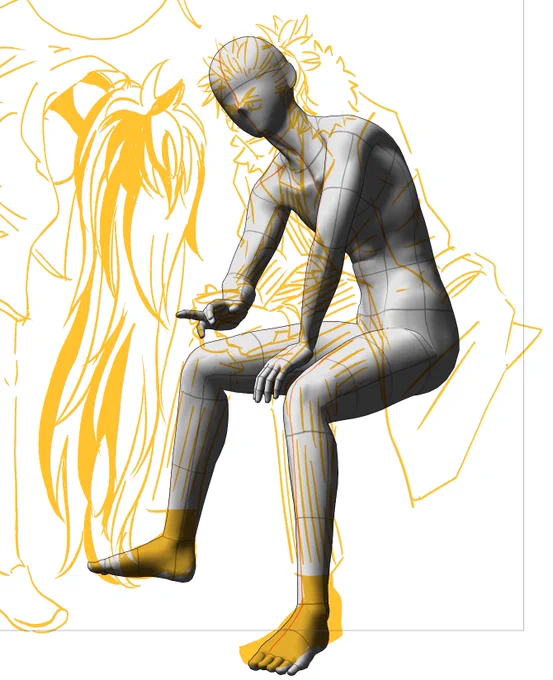 クリスタの3Dが使いやすくなったって聞いたのでいじってみたのですが、ここまでくるのに30分くらいかかってるし、知らんうちに指立ってるし、心折れた。いらちには無理。 
