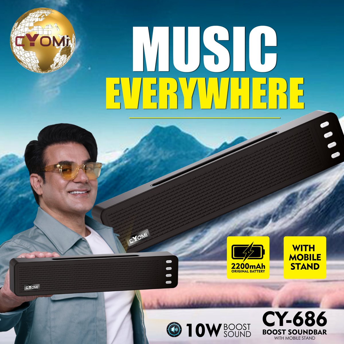 CyomiWorld's tweet photo. CY-686: Where music meets everywhere! Immerse yourself in a sonic journey with 2200mAh power, 10W Boost Sound, and a sleek Boost Soundbar.
#cyomi #cyomixak #cyomispeakers #cyomicy686 #cy686 #bluetooth #portablebluetoothspeaker #bluetoothspeaker #speaker #bass #bestspeakerinindia https://t.co/FTRDUmTnTO