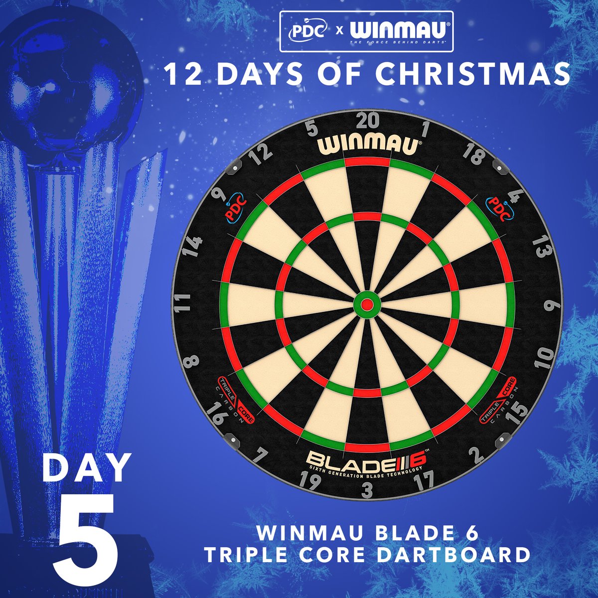 DAY 5️⃣ With all those darts we have given away... it's about time we gave away a board! Simply retweet this post to enter the chance to win a @Winmau Blade 6 Triple Core Explore the full range: bit.ly/Winmau2024