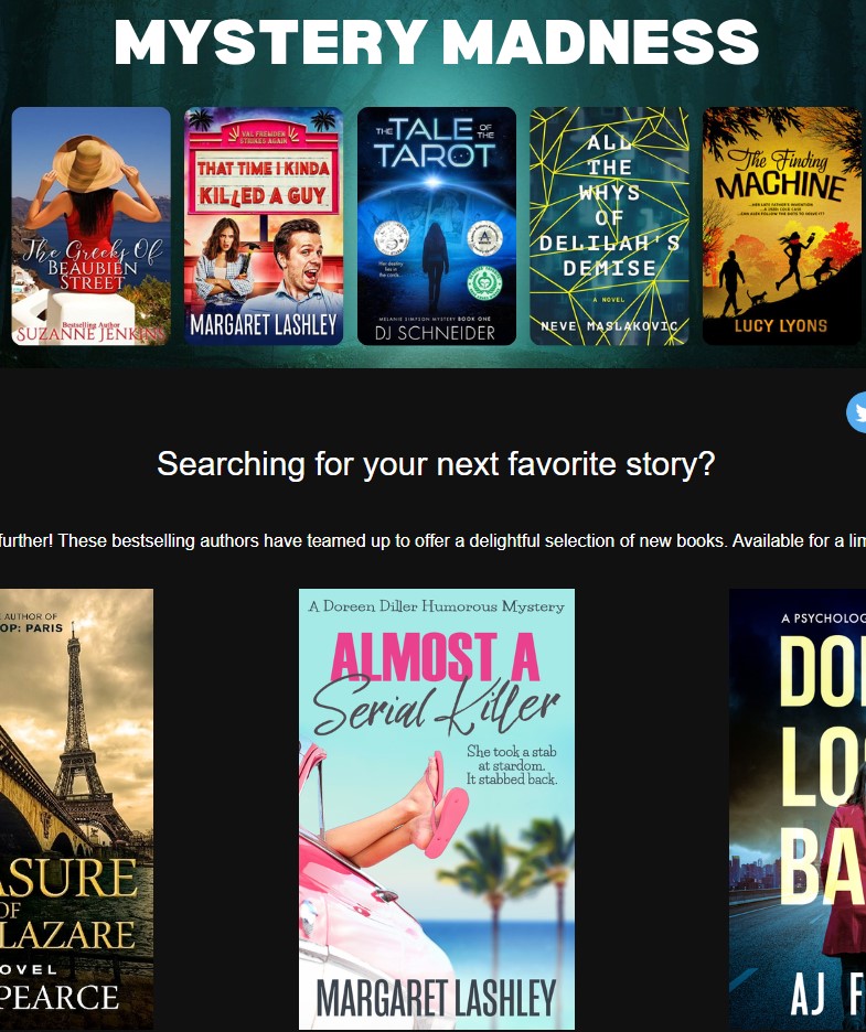 lucylyonswrites's tweet photo. MYSTERY MADNESS! Find your next amazing read!
https://t.co/kDCacHLIYh https://t.co/rrtsQ5YXUe