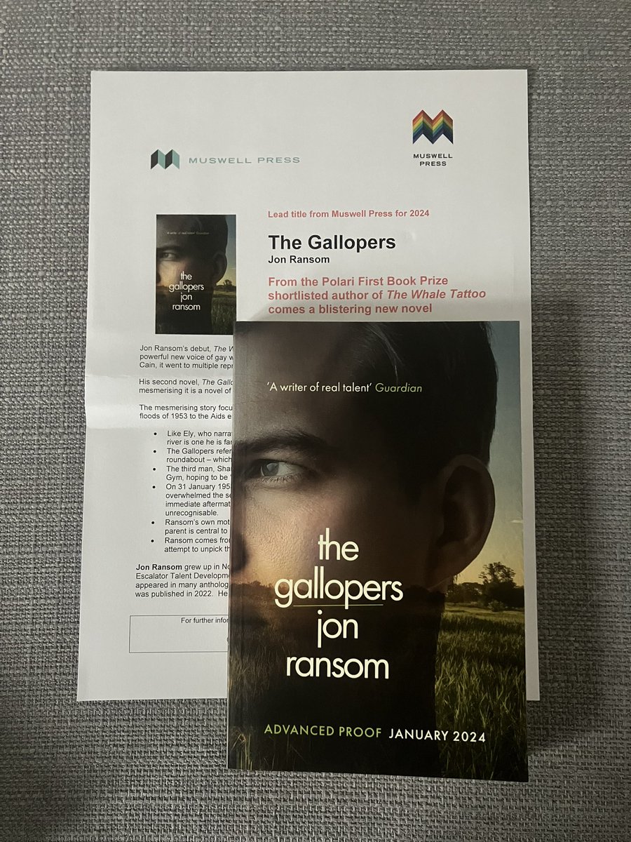 I love the sound of #TheGallopers and I believe Jon Ransom just won the @PolariPrize (for his previous book). Thanks so much for sending, @Brownlee_Donald and @MuswellPress.