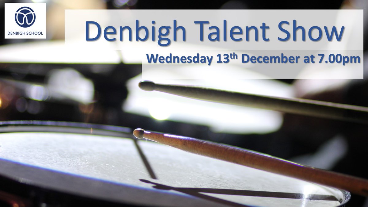 The Creative Arts Faculty invite you to our Talent Show on Wednesday 13 December at 7pm. There will be acts on display from Year 7 to 13. From magic to stand up, rhythmic gymnastics to singing please come & support our talented students. Tickets are £3 via Parent Mail.