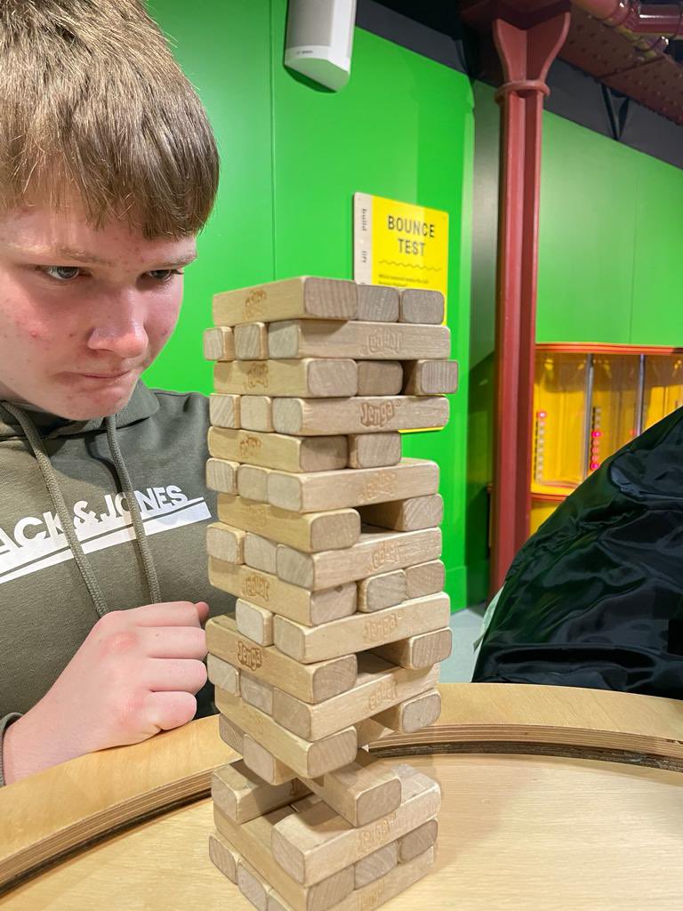 StreetlyScience's tweet photo. Some y11s are visiting the Science museum in Manchester today. They were building the tallest tower they could. #Streetlyofferday https://t.co/TQYk36EUOw