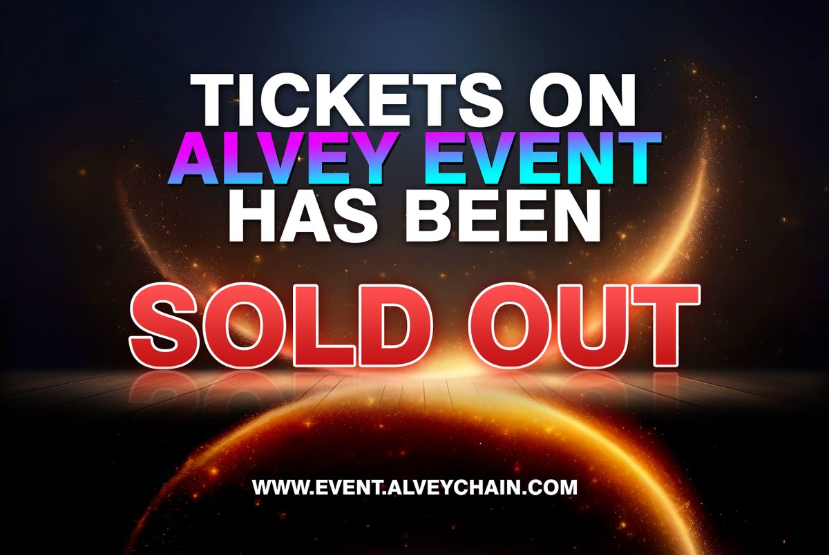 🔥Our tickets are SOLD OUT. 

📌In case someone joins last minute, we added four extra tickets this morning.

🥳Time to celebrate! 

👉See you all tomorrow @Home_Grown_Club 
#cryptocurrency #alveychain #blockchainevent $walv #BlockchainRevolution #DeFi #BTC #eth #BNB #ALV