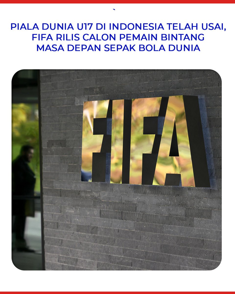 IndMatchday's tweet photo. FIFA Rilis calon-calon pemain bintang yang akan bersinar kelak di masa depan sepak bola dunia setelah Piala Dunia U17 di Indonesia telah selesai di selenggarakan. Cek selengkapnya di https://t.co/rbhGQYZN9O

#U17Mendunia #PialaDuniaU17 #WorldCupU17 #TiketU17 https://t.co/6slRc43UWS