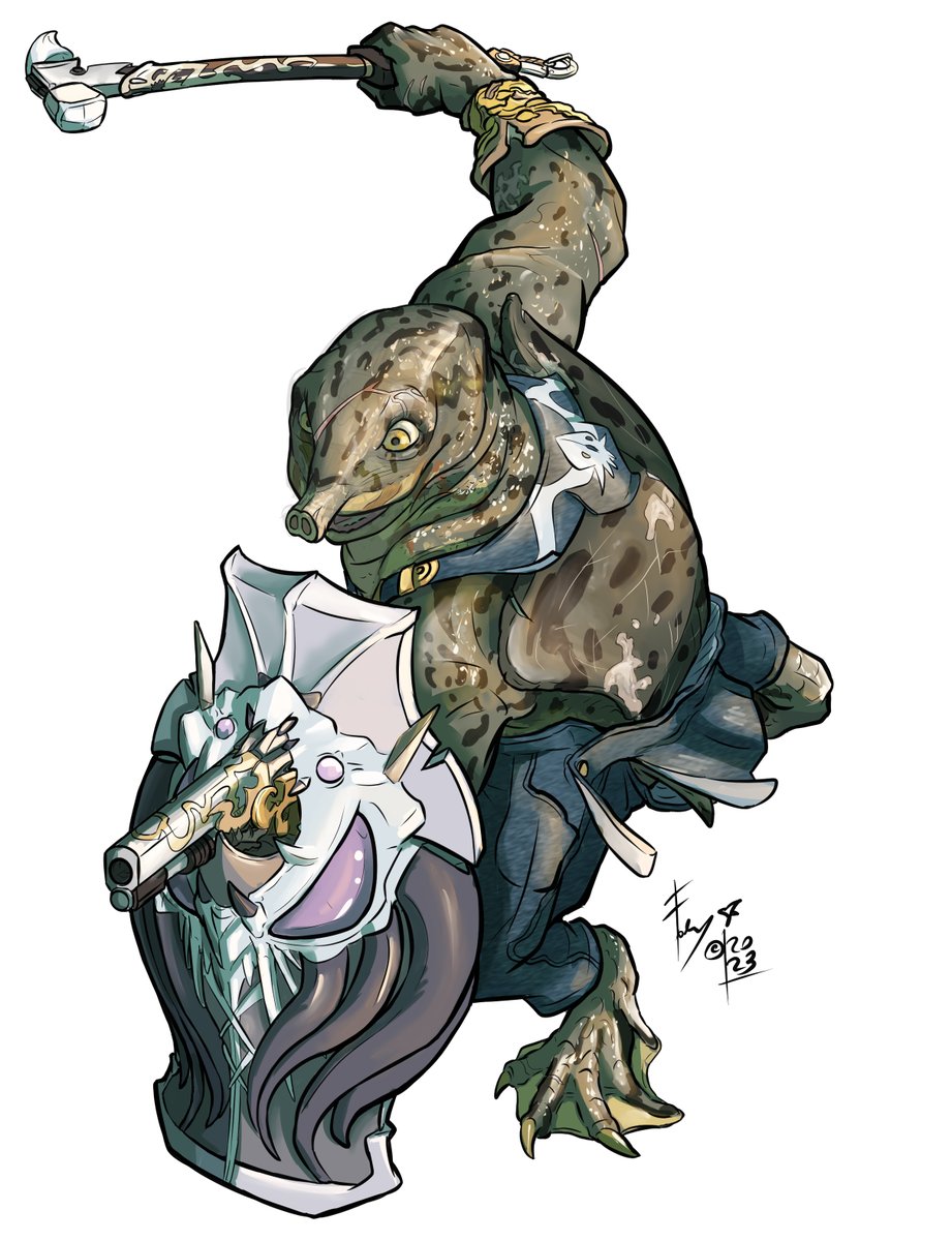 FabrizioART's tweet photo. Monthly shoutout of my Patrons!

1) @spilledale makes a LOT of stuff for #DnD, from post-apocalyptic settings, to expansion of official stuff, to tons more you can find at- https://t.co/K0cdLWRgeN

He's great to work with + pushes me to learn to draw new weird stuff- https://t.co/F4kk8lYDnN