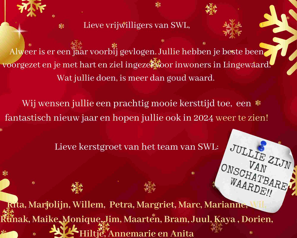 Vandaag is het de #DagvandeVrijwilliger. In september hadden wij met SWL-vrijwilligers al een zeer geslaagde dag in <a href="/parkbredelaar/">parkbredelaar</a> met een #hightea van ‘ #Thee van Toen’. Ook vandaag bedanken wij alle vrijwilligers. Ze zijn van onschatbare waarde!