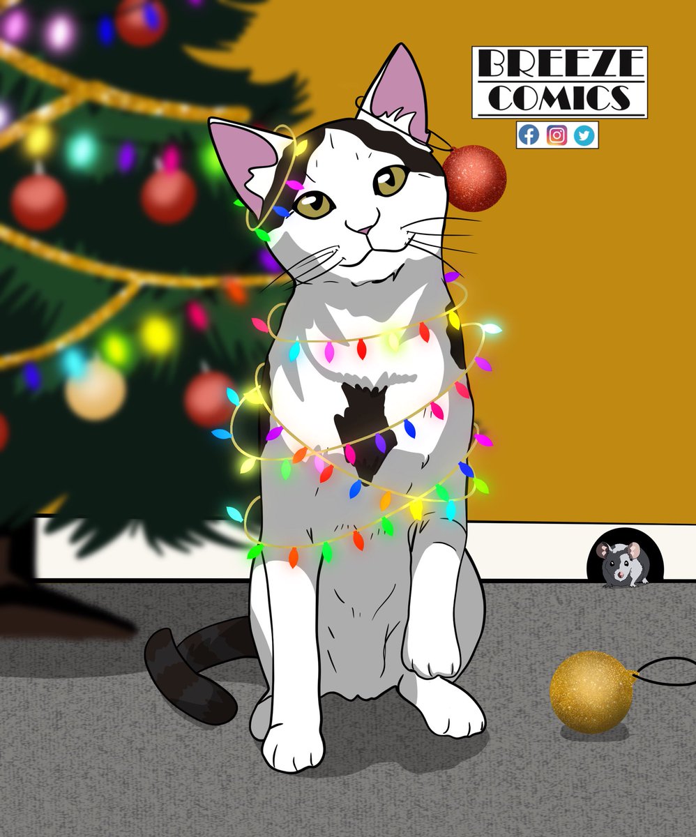 Christmas Kitten…#art #artist #artwork #digitalart #digitalartist #comic #comicart #illustration #christmas #kitten #cat #pet #xmas #xmasdecorations #christmasdecorations