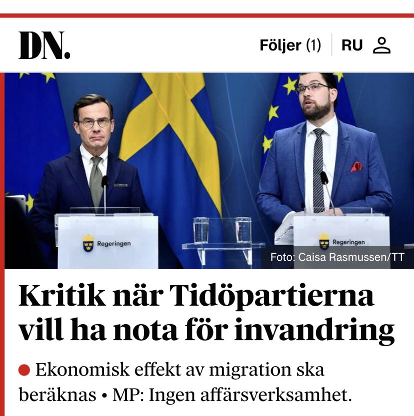 Inte ETT annat politikområde skulle få komma undan år efter år utan prislapp. Tvärtom är budget det enda alla pratar om. För vård, järnvägen, försvaret, polisen och resten. Men just migration ska ingen veta vad det kostar.