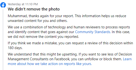 RubFayyaz's tweet photo. This posting is against #facebook #communityguidelines but still these are active &amp; when I tried to report it say's this (SS). As our #fb page got hacked on 4-Dec-24 they published sexual &amp; nudity content which is against #facebookguidelines. 

#meta #facebooksupport #metasupport https://t.co/xQOBdqUATZ