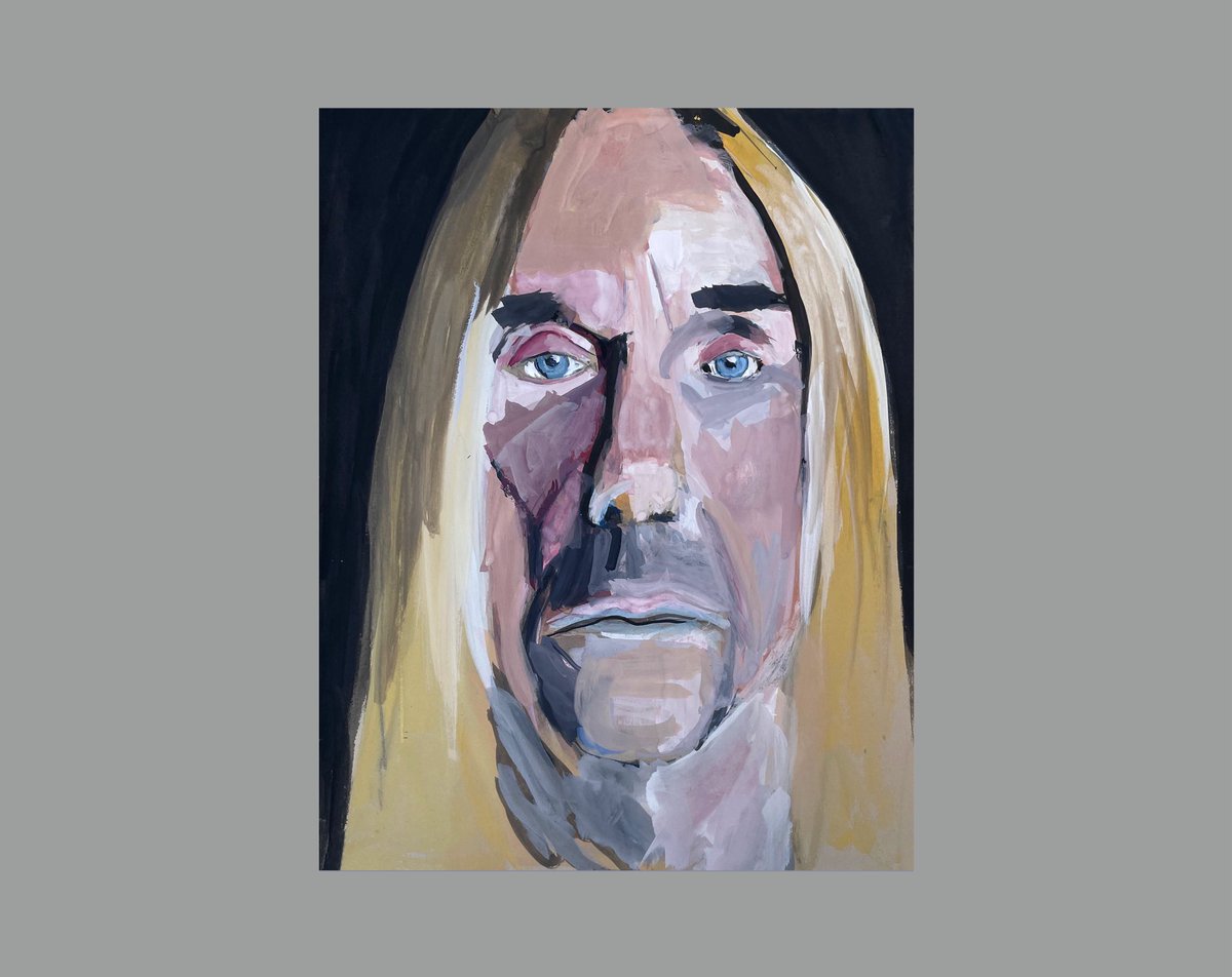 #6MusicArt 
⁦@maryannehobbs⁩ 

my watercolour painting of legendary musician and broadcaster ⁦@IggyPop⁩ 

attempt no 5