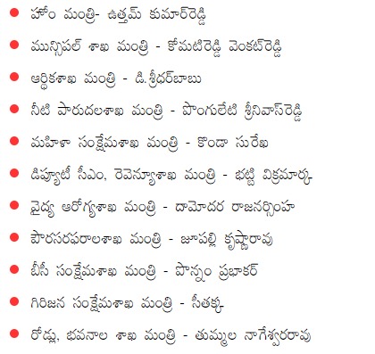 Revanth Reddy's 📝 Cabinet Ministers and Their Portfolios.

#RevanthReddy #TelanganaCM #TelanganaCongress #RevanthReddyCabinet #TelanganaCabinetMinisters #TelanganaNewCm