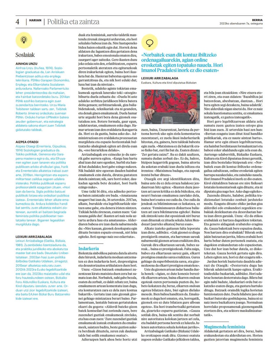 AizpeaOM's tweet image. Ez da erraza zaintzaz eta lehen pertsonan bizi dugunaz hitz egitea, baina aldaketak ezinbestekoa du gogoeta. Horregatik da eskertzekoa @berria|ren aukera eta @gurutzeizagirre|ren lana.

Balio dezala auzian sakontzen eta aldaketak eragiten jarraitzeko!
berria.eus/euskal-herria/…