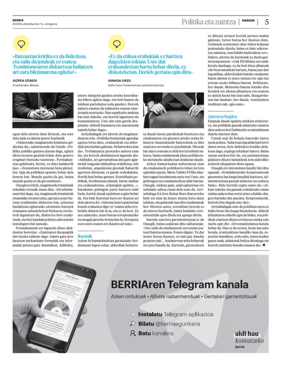 AizpeaOM's tweet image. Ez da erraza zaintzaz eta lehen pertsonan bizi dugunaz hitz egitea, baina aldaketak ezinbestekoa du gogoeta. Horregatik da eskertzekoa @berria|ren aukera eta @gurutzeizagirre|ren lana.

Balio dezala auzian sakontzen eta aldaketak eragiten jarraitzeko!
berria.eus/euskal-herria/…
