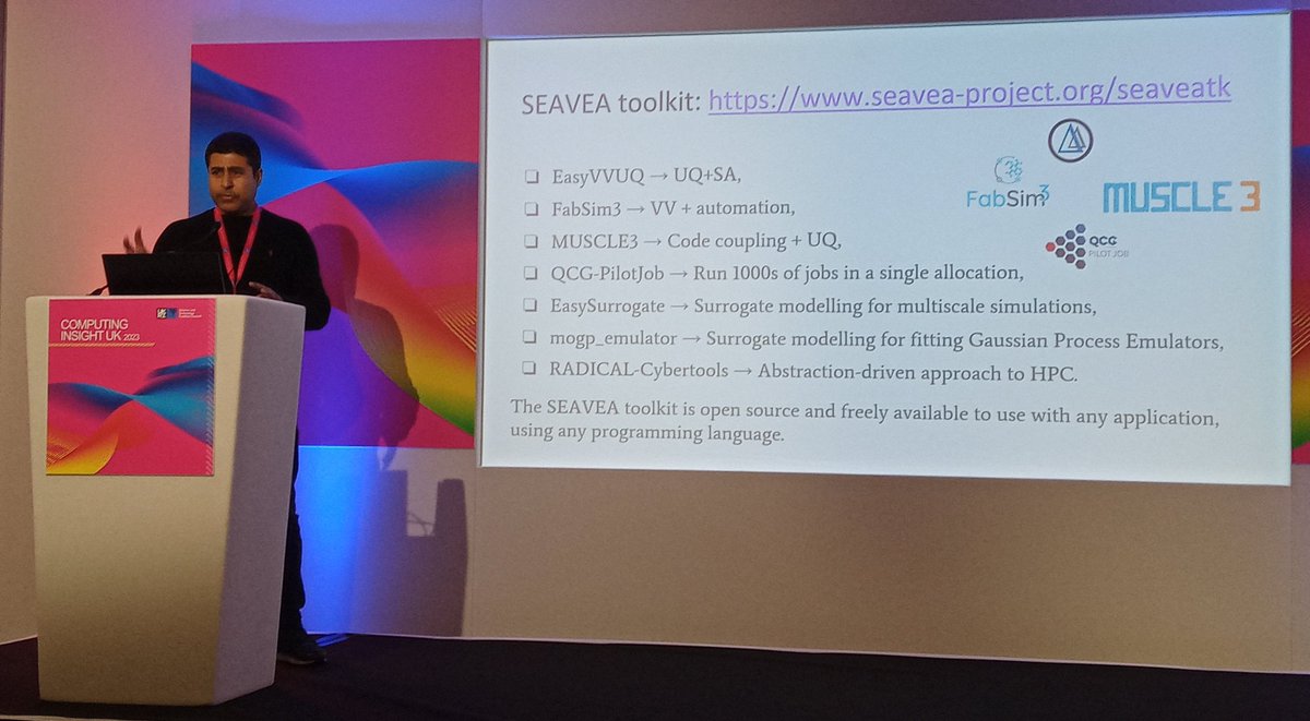 Comprising several sub tools, the SEAVEA toolkit has been a popular piece of software from #ExCALIBUR, Maziar describes it at #CIUK2023 with more details at seavea-project.org