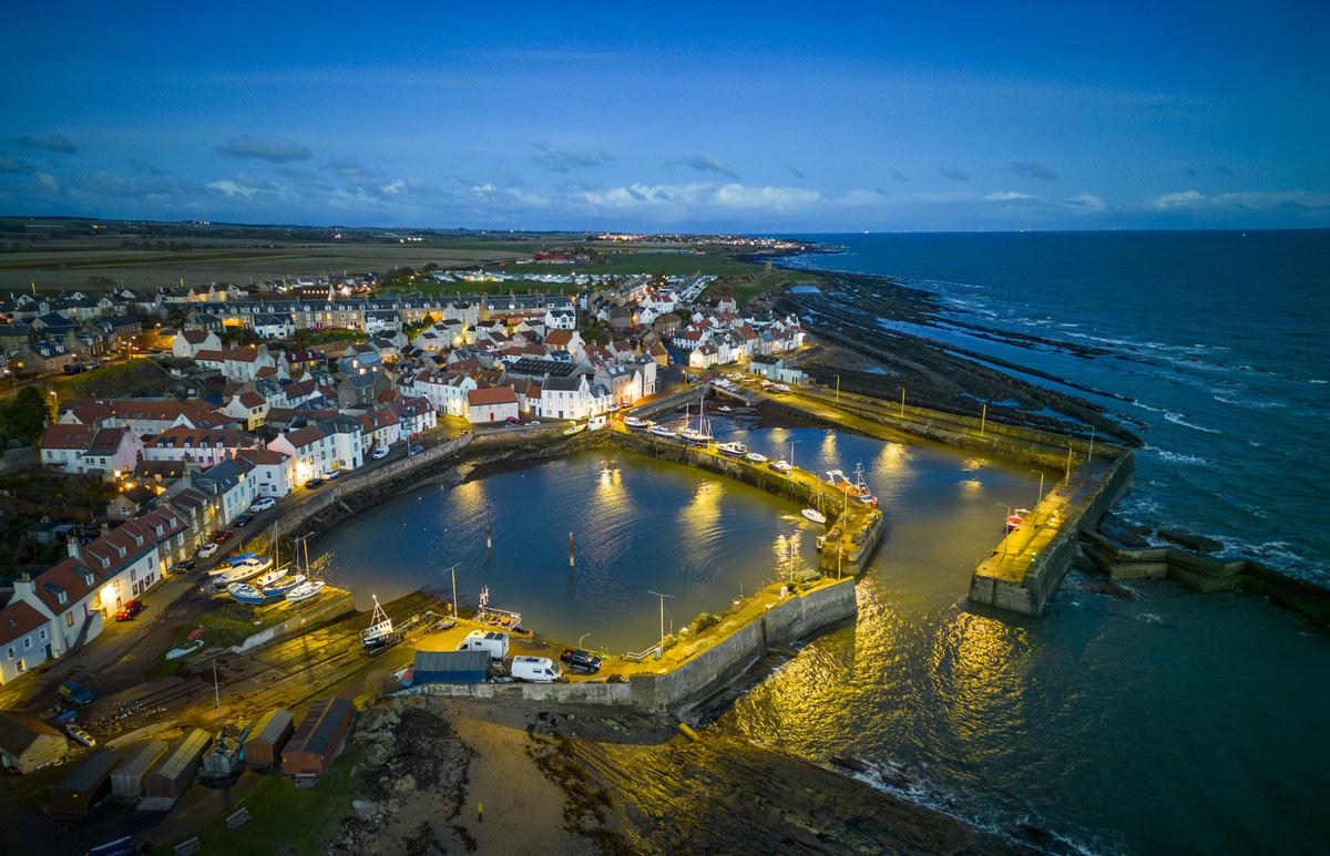Evening #aerial view of #StMonans fishing village in the East Neuk of #Fife in #scotland  #EastNeuk