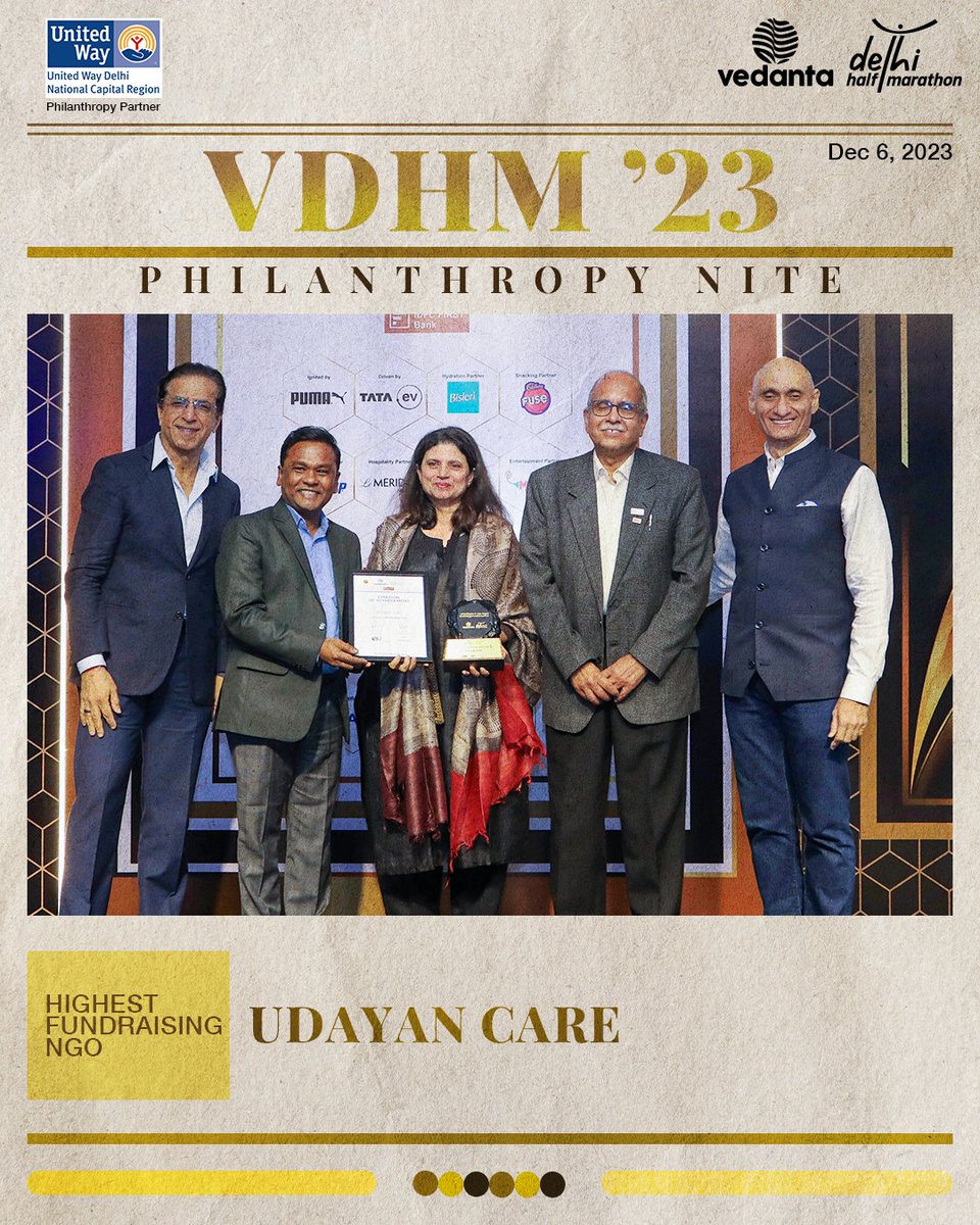 DelhiHM_'s tweet image. We salute the exceptional efforts and unwavering commitment of these organisations, who raised the highest funds by an NGO at the #VedantaDHM23. 🙌

🥇 Udayan Care
🥈 Blue Star Foundation
🥉 Etasha Society

#RangDeDilli