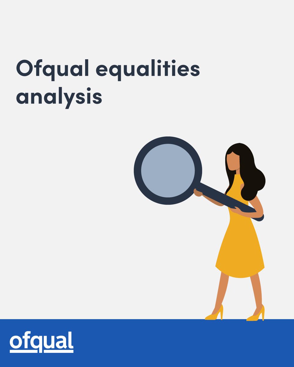 Today we published our equalities analysis looking at how the results of GCSEs, A levels and some vocational and technical qualifications have changed over time for different groups of students. Find out more: 👇 analytics.ofqual.gov.uk/apps/AllQualif…