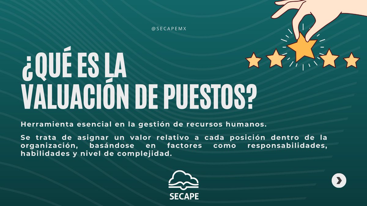 SECAPEmx's tweet photo. Descubre el impacto positivo de la valuación de puestos en tu carrera profesional. 🚀💼 Te permite entender cómo se evalúa tu contribución y abre puertas para avanzar en tu desarrollo dentro de las organizaciones. ✨ #RecursosHumanos #SECAPE 🌟 https://t.co/7VNZnzNINR