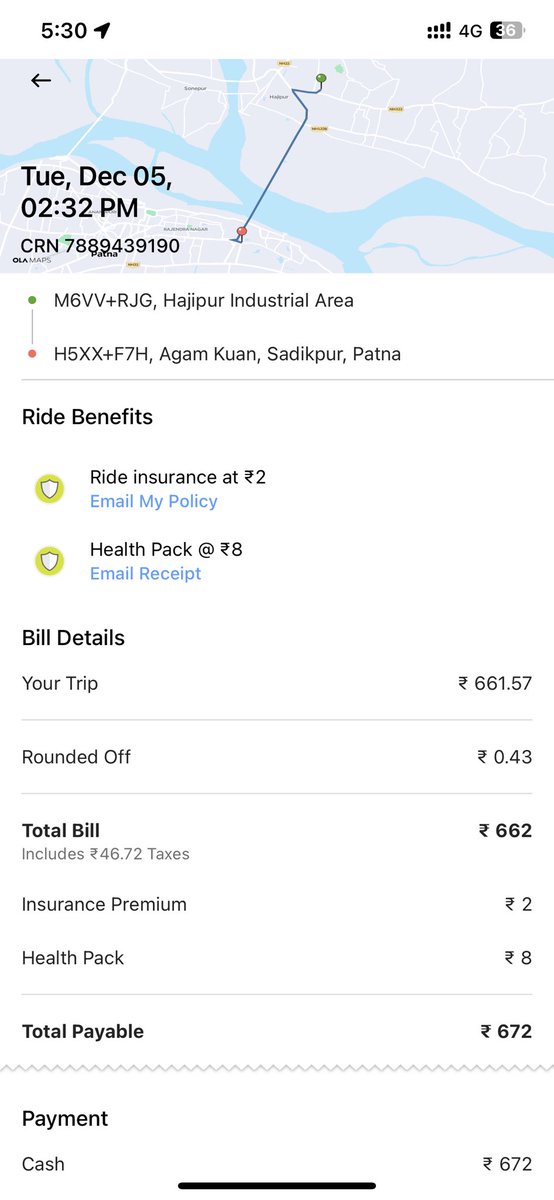 nityapresi's tweet photo. @Olacabs 
They are charging more than Rs 650 for just 15 km. No surge changes or toll involved. There is no way to raise your complaint on the app. https://t.co/l0LpUtD5BF