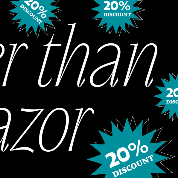 We are sure today is somebody’s birthday and to celebrate it we give 20% of discount on Sharf (until next week)!
If you buy Sharf now, you will receive the update of the final font on 10th of January that inclused 32 styles💥💥💥 :) CHEERS!