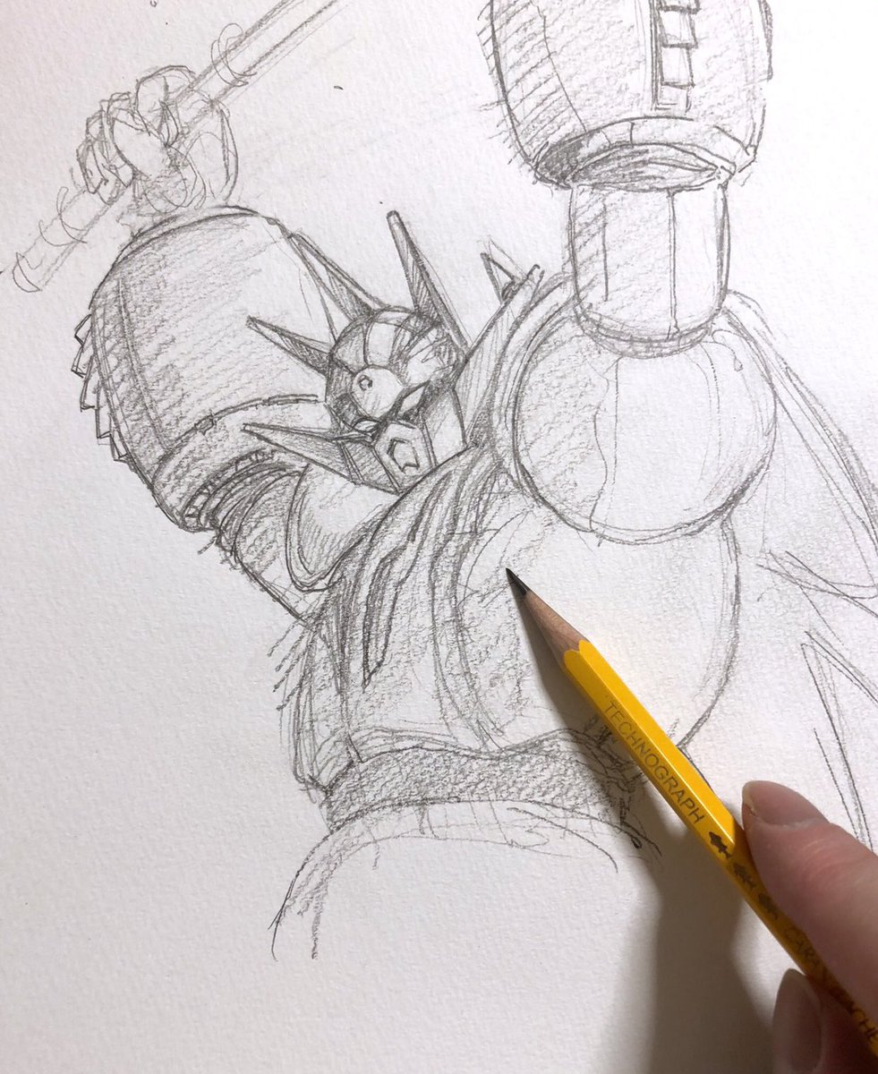 traditional media sketch pencil robot mecha graphite (medium) monochrome  illustration images