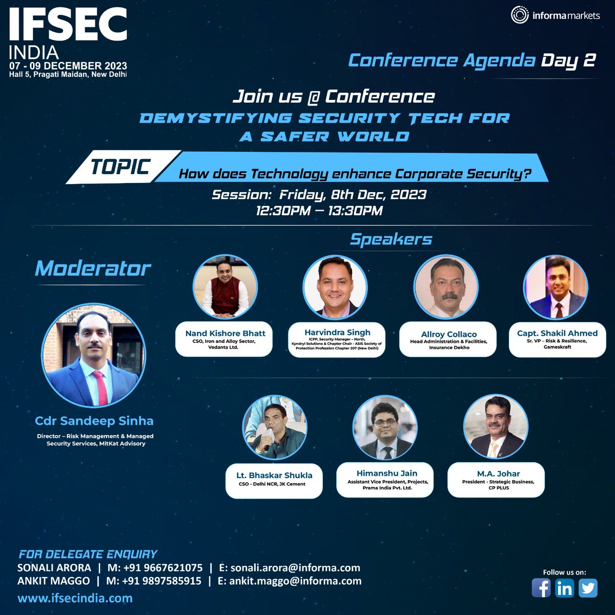 Will be at Pragati Maidan, New Delhi tomorrow in this Panel Discussion, hope to see the Security Fraternity there...

#security #firesafety #ifsec #pragatimaidan #internationalaffairs #ltbhaskarshuklanavy 

IFSEC INDIA