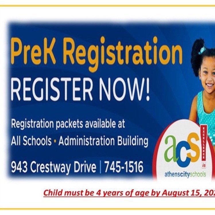 PreK applications still available for 2023-2024 school year. Registration packets availble at the Admnistration Building located at 943 Crestway Drive Athens, TN 37303. For questions, call 745-1516.