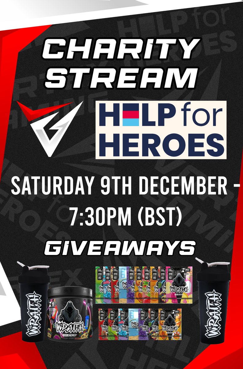 Support a fantastic cause guys! 
Join  <a href="/Team_VRTXGaming/">Vortex Gaming</a>  for the multiple charity streams for Help for Heroes! 

This Saturday at 7:30pm (BST) so this would be 9:30pm South African time. 

#streamers #communitystreamers #helpforheroes #gaming #charitystream