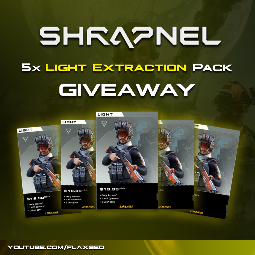 ⚡️Shrapnel Packs Giveaway

👉5x Light Pack (each 20$)

✅ Follow <a href="/flaxsed/">flaxsed</a> <a href="/KFCWeb3/">KFC WEB3</a> &amp; <a href="/playSHRAPNEL/">SHRAPNEL</a> 
✅❤️&amp; RT &amp; Tag 1

⏰ 5 winners 🏆 Ends in 48-hours