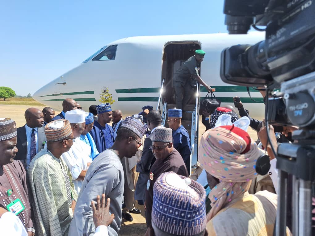 IntelRegion's tweet photo. Accidental Bombing: Shettima Arrives Kaduna To Commiserate With Victims

Nigeria's Vice President, H.E.  Kashim Shettima, has arrived at Kaduna to Commiserate with Victims of the Nigerian Army drone Misfire in Tudun Biri Village in Igabi Local Government Area of Kaduna State. https://t.co/gsVEwulGD0